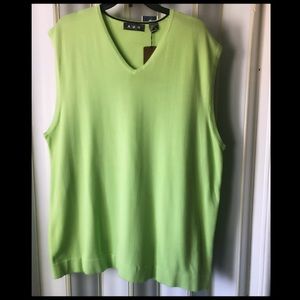 NWT AUR, Authentic You Are, Mens knit vest, sleeveless, sz xxl, lime green